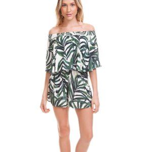Show Me Your MuMu Rosarita Romper Banana Leaf Print Vacation Tropical